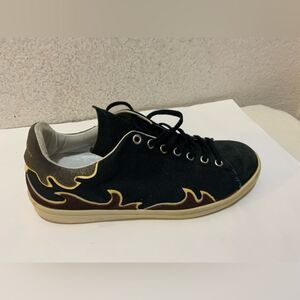 Isabel Marant Black PlumTaupe Lace Up Canvas Fashion Sneakers Size 9
